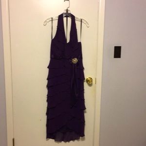 Purple Halter Formal Dress